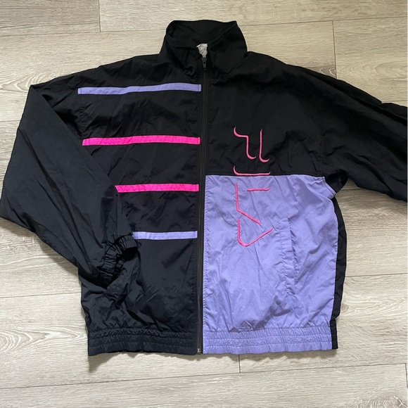 90s Vintage Fila Windbreaker Tracksuit Jacket Pant Set Purple Size 10 Retro RARE - Picture 2 of 9